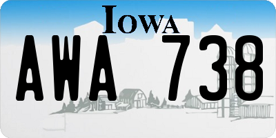IA license plate AWA738