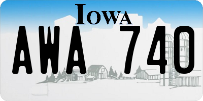 IA license plate AWA740