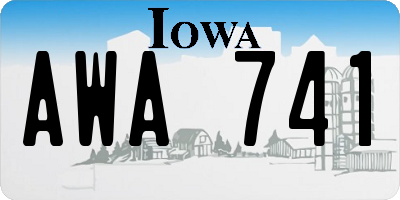 IA license plate AWA741
