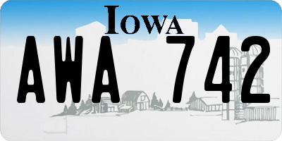 IA license plate AWA742