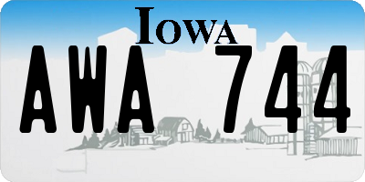 IA license plate AWA744