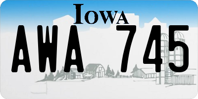 IA license plate AWA745