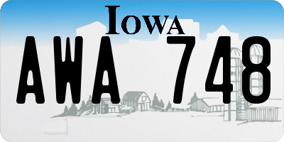 IA license plate AWA748