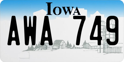 IA license plate AWA749