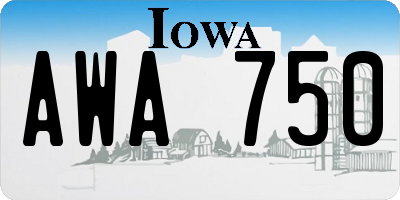 IA license plate AWA750
