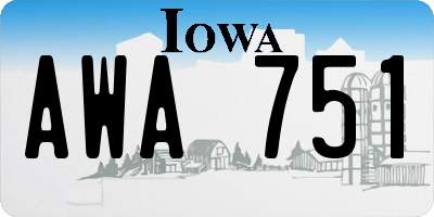 IA license plate AWA751