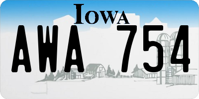 IA license plate AWA754