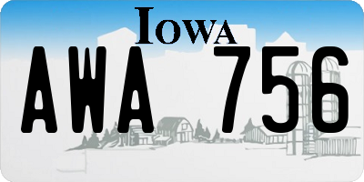 IA license plate AWA756
