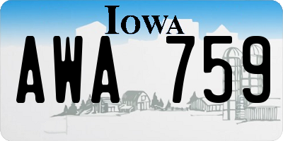 IA license plate AWA759