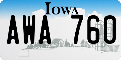IA license plate AWA760
