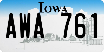 IA license plate AWA761