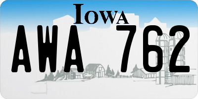 IA license plate AWA762