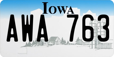 IA license plate AWA763