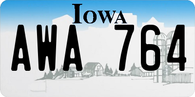 IA license plate AWA764