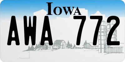 IA license plate AWA772