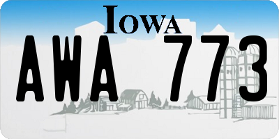 IA license plate AWA773