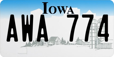 IA license plate AWA774
