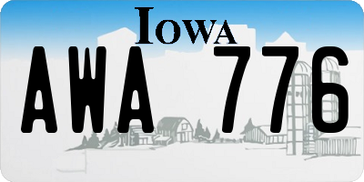 IA license plate AWA776