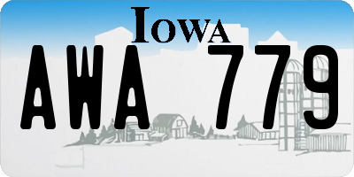 IA license plate AWA779
