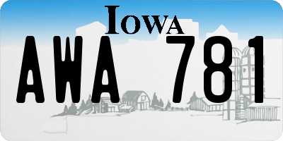 IA license plate AWA781