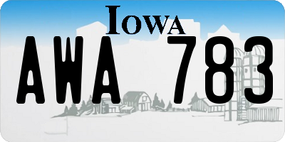 IA license plate AWA783