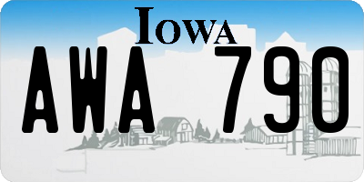 IA license plate AWA790