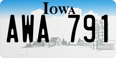 IA license plate AWA791