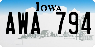 IA license plate AWA794