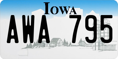 IA license plate AWA795