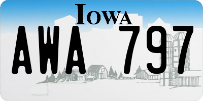IA license plate AWA797