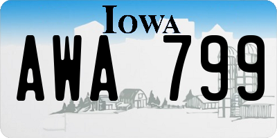 IA license plate AWA799