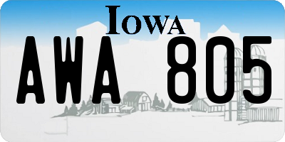IA license plate AWA805
