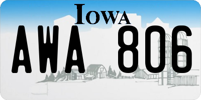 IA license plate AWA806