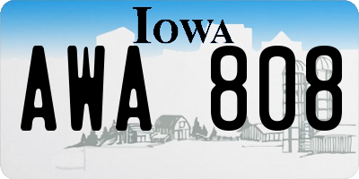 IA license plate AWA808