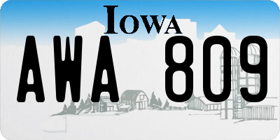 IA license plate AWA809