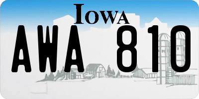 IA license plate AWA810