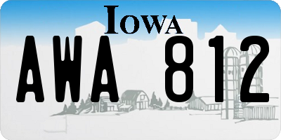 IA license plate AWA812