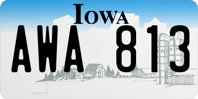 IA license plate AWA813