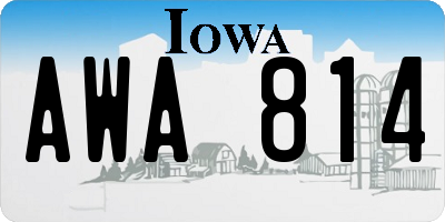 IA license plate AWA814