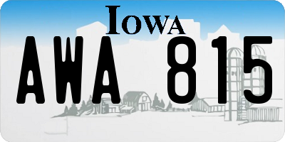IA license plate AWA815