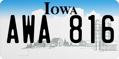 IA license plate AWA816