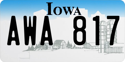 IA license plate AWA817