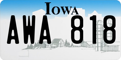 IA license plate AWA818