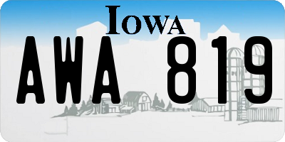 IA license plate AWA819
