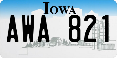IA license plate AWA821