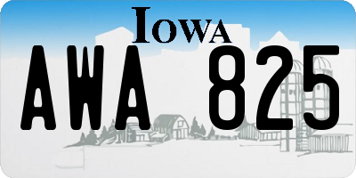 IA license plate AWA825