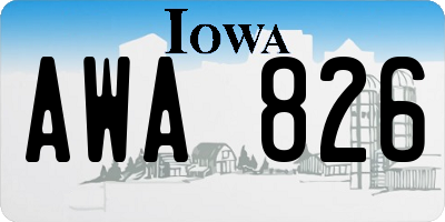 IA license plate AWA826