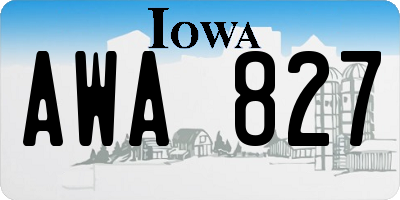 IA license plate AWA827