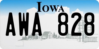 IA license plate AWA828
