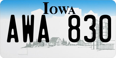 IA license plate AWA830
